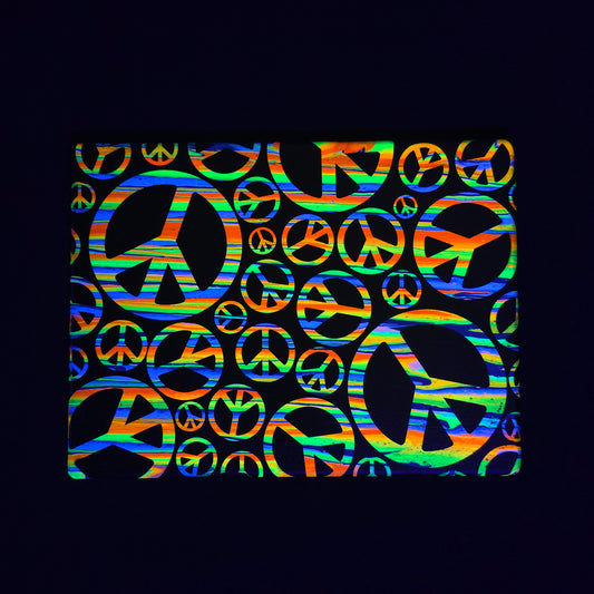 9x12 "Peace Out" Neon Fluid Painting