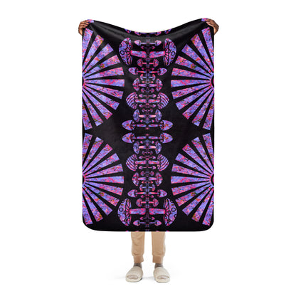 Sunshine & Shrooms (Purple) Sherpa Blanket