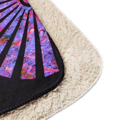 Sunshine & Shrooms (Purple) Sherpa Blanket