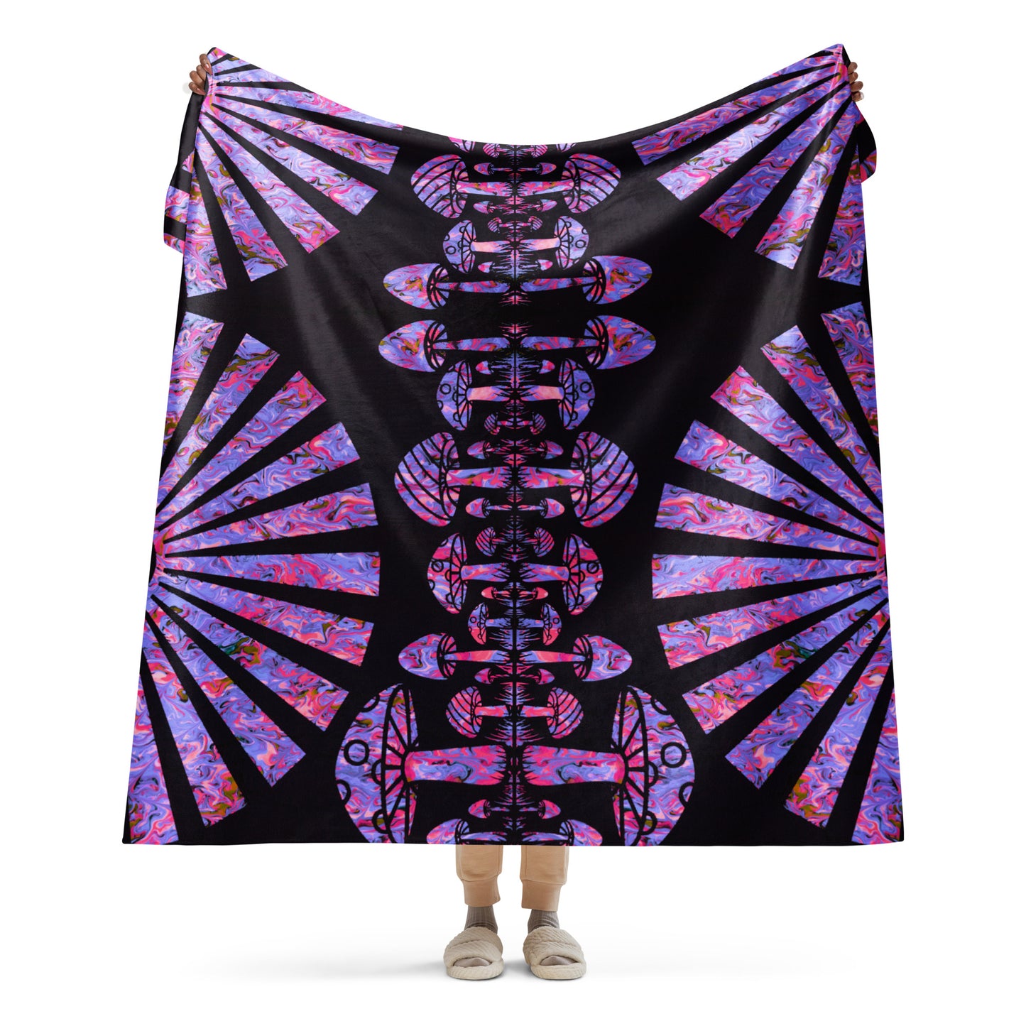 Sunshine & Shrooms (Purple) Sherpa Blanket