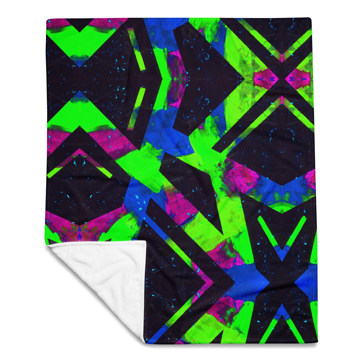 Neon Fracture 2 Throw Blanket