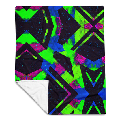 Neon Fracture 2 Throw Blanket