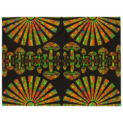 Sunshine & Shrooms Throw Blanket