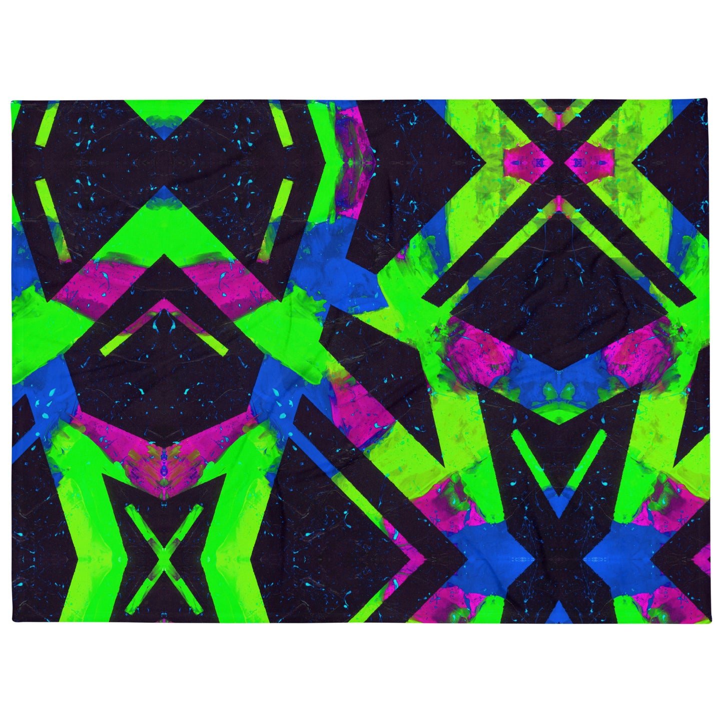 Neon Fracture 2 Throw Blanket