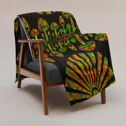 Sunshine & Shrooms Throw Blanket