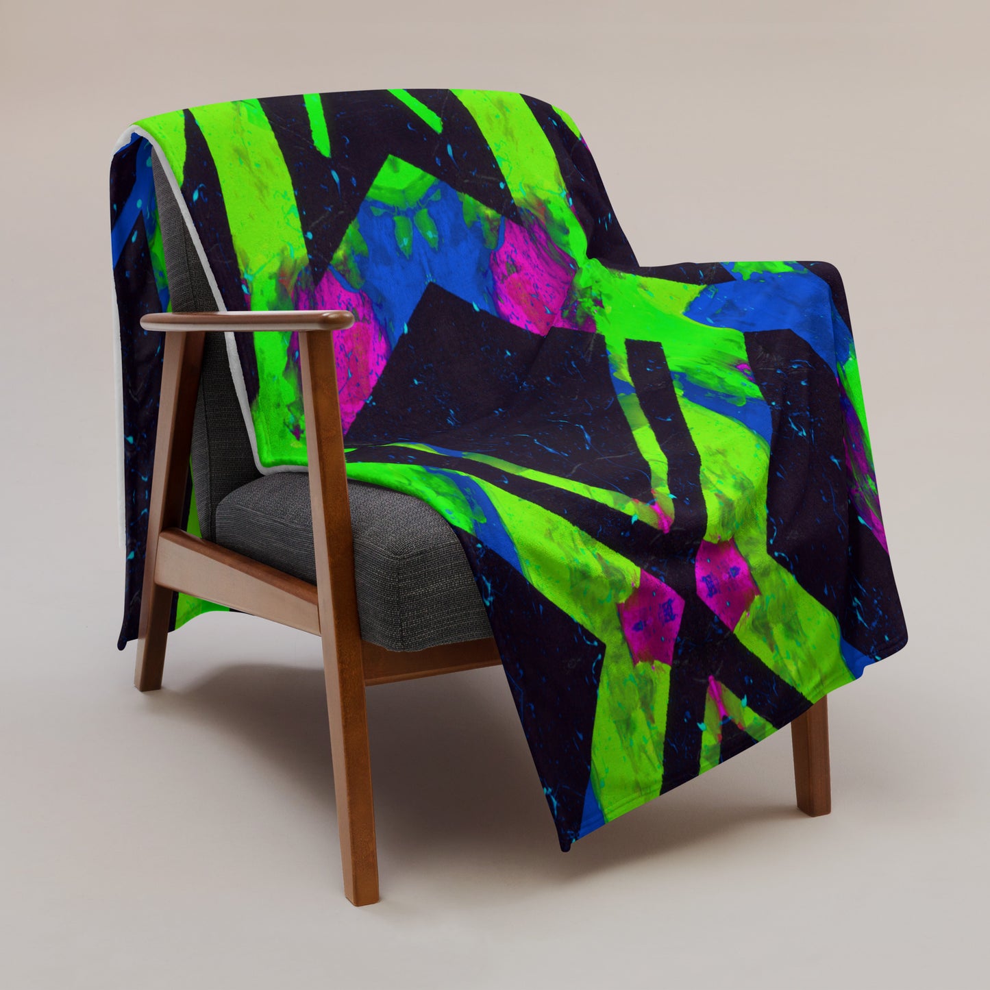 Neon Fracture 2 Throw Blanket