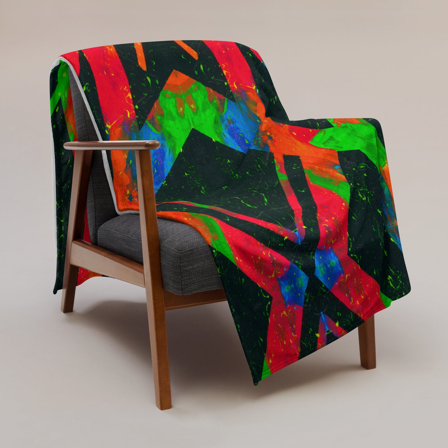 Neon Fracture Throw Blanket