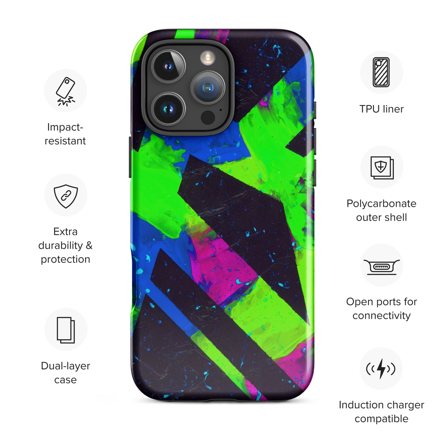 Neon Fracture 2 Tough Case for iPhone®