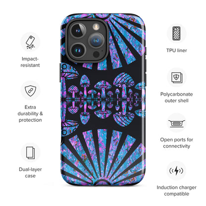 Sunshine & Shrooms (Blue) Tough Case for iPhone®