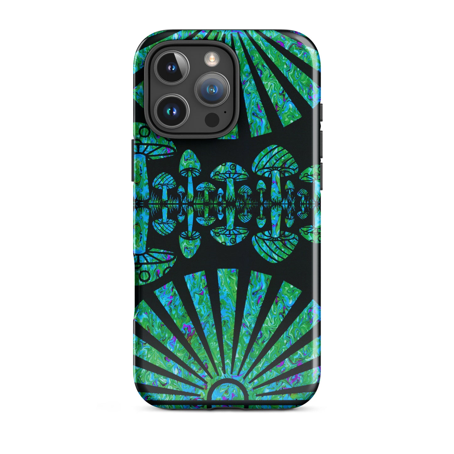 Sunshine & Shrooms (Green) Tough Case for iPhone®