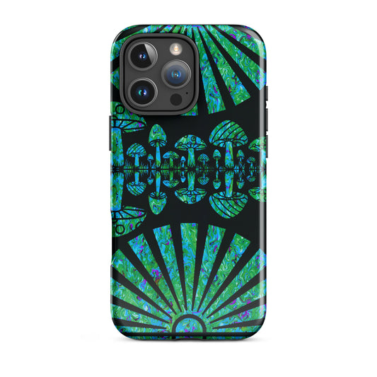 Sunshine & Shrooms (Green) Tough Case for iPhone®